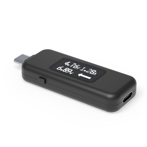 Plugable Technologies USB C Power Meter Tester for Monitoring USB-C Connections up to 240W - Digital Multimeter Tester for USB-C Cables, Laptops, Phones, Chargers - Driverless
